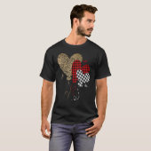 T-shirt Leopard Buffalo Red Black Plaid Heart Funny Valent (Devant entier)