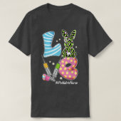 T-shirt Leopard Bunny LOVE Infirmière pédiatrique Funny Pâ (Design devant)