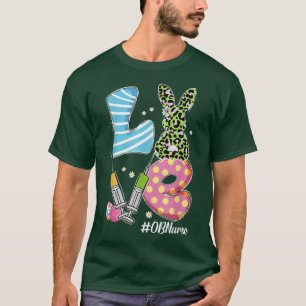T-shirt Leopard Bunny LOVE OB Nurse Funny Jour de Pâques C