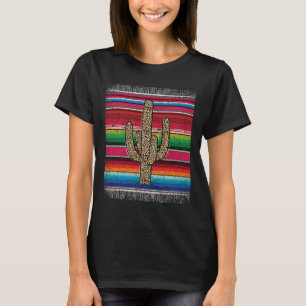 T-shirt Leopard Cactus Mexicain Serape Cinco De Mayo Femme