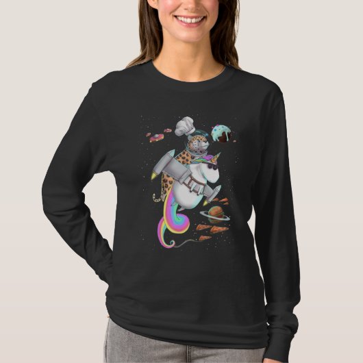 T-shirt Leopard Cat équitation Unicorn Food Pizza Space Pa (Devant)