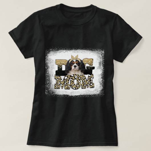 T-shirt Leopard Cavalier King Charles Spaniel mère mère mè (Design devant)