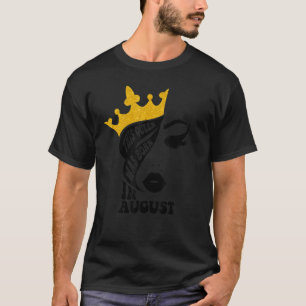 T-shirt Leopard Cette Reine Est Née En Août Joyeux Anniver