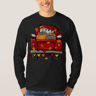 T-shirt Leopard Citrouille Camion d'Érable feuilles Bonjou