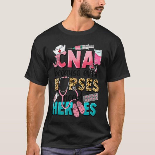 T-shirt Leopard CNA parce que même l'infirmière a besoin d (Devant)