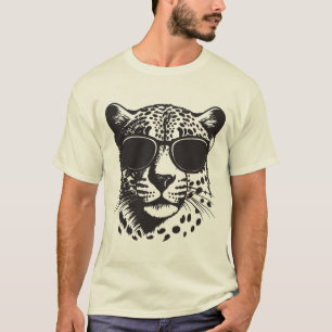 T-shirt Léopard cool portant des lunettes de soleil - Grap