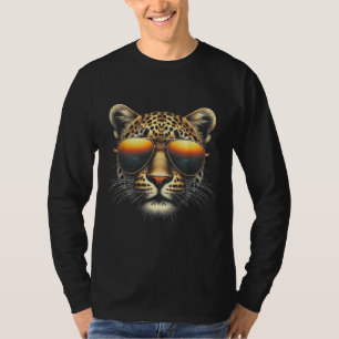 T-shirt Léopard Cool portant des lunettes de soleil Léopar