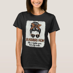 T-shirt Leopard Courir Maman Messy Bun Sprinter Coureur Mo
