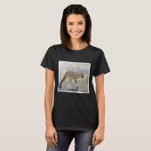 T-shirt Leopard Dans L'Huile D'Hiver De Neige Peinture Ani (Devant entier)