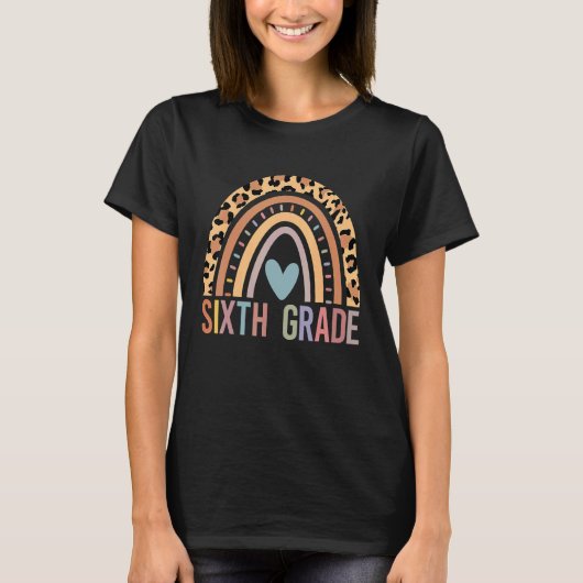 T-shirt Leopard de 6e année Rainbow 6e équipe Stude de l'e (Devant)