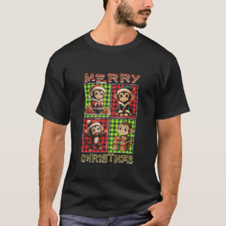 T-shirt Léopard de singe Buffalo Plaid Animaux Amoureux Jo