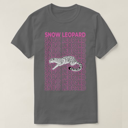 T-shirt Léopard des neiges Pastel Aesthetic (Design devant)