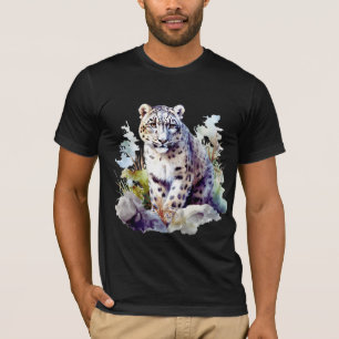 T-shirt Léopard d'hiver Montagne Big Cat Faune