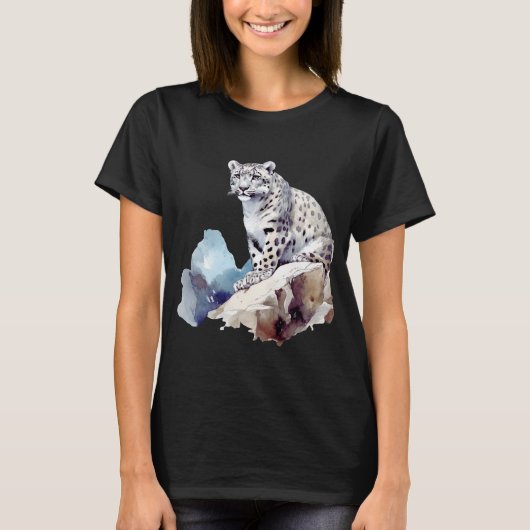 T-shirt Léopard d'hiver Montagne Big Cat Faune (Devant)
