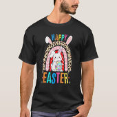 T-shirt Leopard Easter Rainbow Bunny Rabbit Trio mignonne  (Devant)