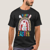 T-shirt Leopard Easter Rainbow Bunny Rabbit Trio mignonne (Devant)