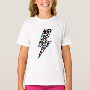 T-shirt léopard, éclair, empreinte de léopard