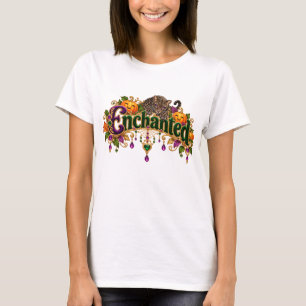 T-shirt Léopard Enchanté Bijou Halloween Violet Vert 