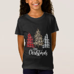 T-Shirt Leopard et Buffalo Plaid Vintage Country Christma<br><div class="desc">Leopard et Buffalo Plaid Campagne Vintage Arbre de Noël</div>
