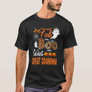 T-shirt Leopard Fab Boo Lous Grand grand-mère Éffrayant Ha