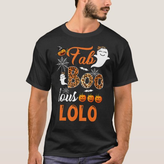 T-shirt Leopard Fab Boo Lous Lolo Costume Éffrayant Hallow (Devant)