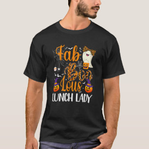 T-shirt Leopard Fab Boo Lous Lunch Lady Équipe Enseignant