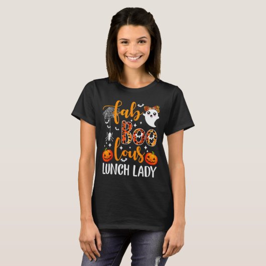 T-shirt Leopard Fab Boo Lous Lunch Lady Matching Group Tee (Devant entier)