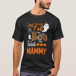 T-shirt Leopard Fab Boo Lous Mammy Éffrayant Halloween Cos