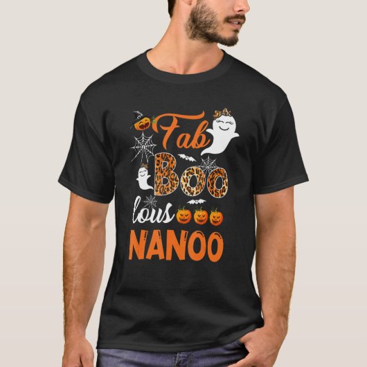 T-shirt Leopard Fab Boo Lous Nanoo Éffrayant Halloween Cos (Devant)