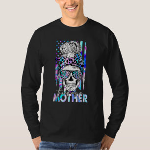T-shirt Léopard Fatigué Comme Une Maman Crâne Américain Dr