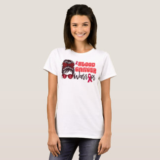 T-shirt Léopard Femmes Cancer du Sang Guerrier Ruban Rouge