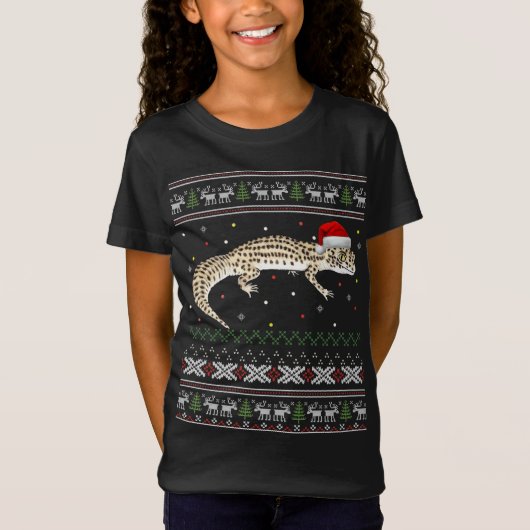 T-Shirt Leopard Gecko laide de Noël (Devant)