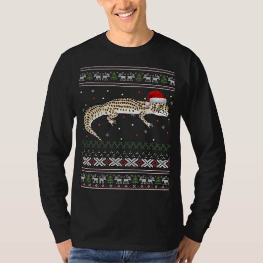T-shirt Leopard Gecko laide de Noël (Devant)