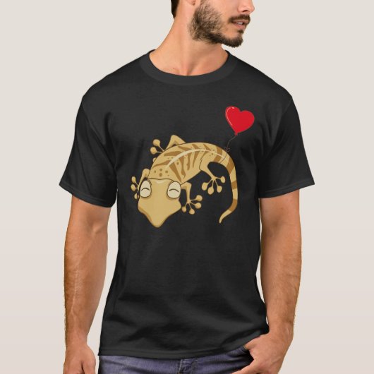 T-shirt Leopard Gecko With Heart Balloon Valentines Day Lo (Devant)