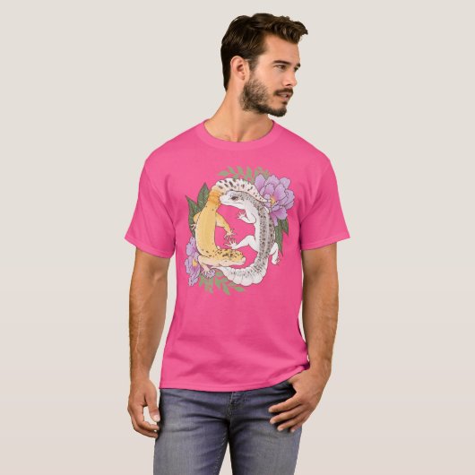 T-shirt Leopard Geckos Et Peony (Devant entier)
