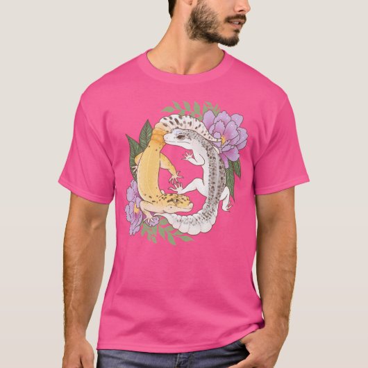 T-shirt Leopard Geckos Et Peony (Devant)