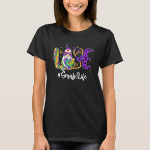 T-shirt Leopard Gnome Love Scrub Life Nurse Mardi Gras Car