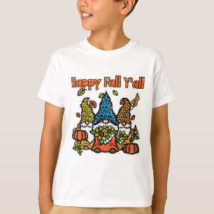 T-shirt Leopard Gnomes Happy Fall Yall Thanksgiving Men Ww