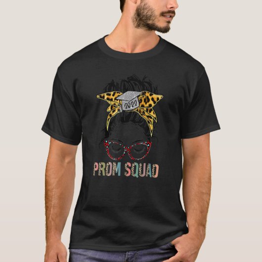 T-shirt Leopard Graphic Prom Squad 2022 Grad Grad Gradua (Devant)