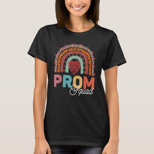 T-shirt Leopard Graphic Prom Squad 2022 Grad Grad Gradua (Devant)