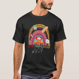 T-shirt Leopard Grateful DSP Thanksgiving Rainbow