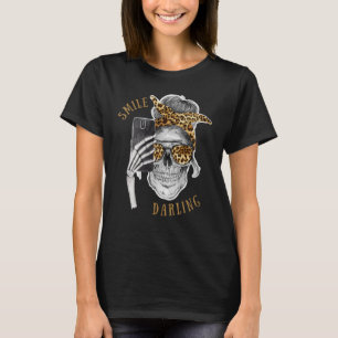 T-shirt Leopard Halloween Squelette Smile Skelfie Darling