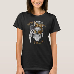 T-shirt Leopard Halloween Squelette Smile Skelfie Darling
