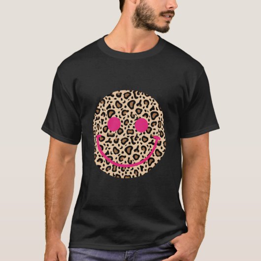 T-shirt Leopard Happy Face (Devant)