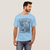 T-shirt Leopard Head Modèle moderne Mens Bleu clair (Devant entier)