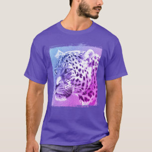 T-shirt Leopard Head Moderne Élégant Modèle violet