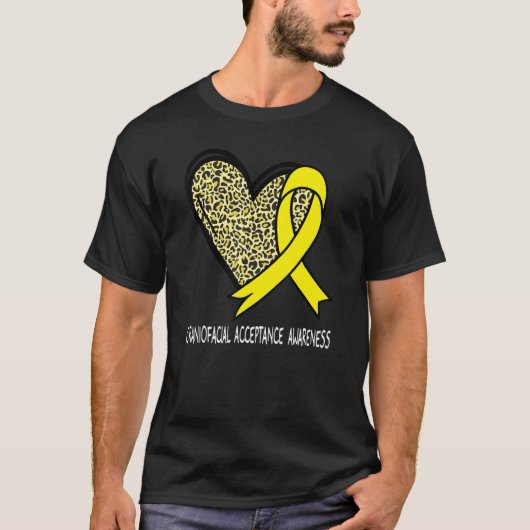 T-shirt Leopard Heart Craniofacial Acceptance Awareness Ye (Devant)