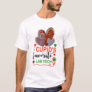 T-shirt Leopard Heart Cupid's Favorite Lab Tech Valentines