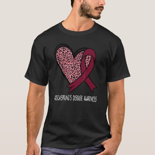 T-shirt Leopard Heart Hirschsprungu2019s Disease Awareness (Devant)