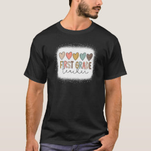 T-shirt Leopard Heart Lot 1st Grade Enseignant Bienvenue R